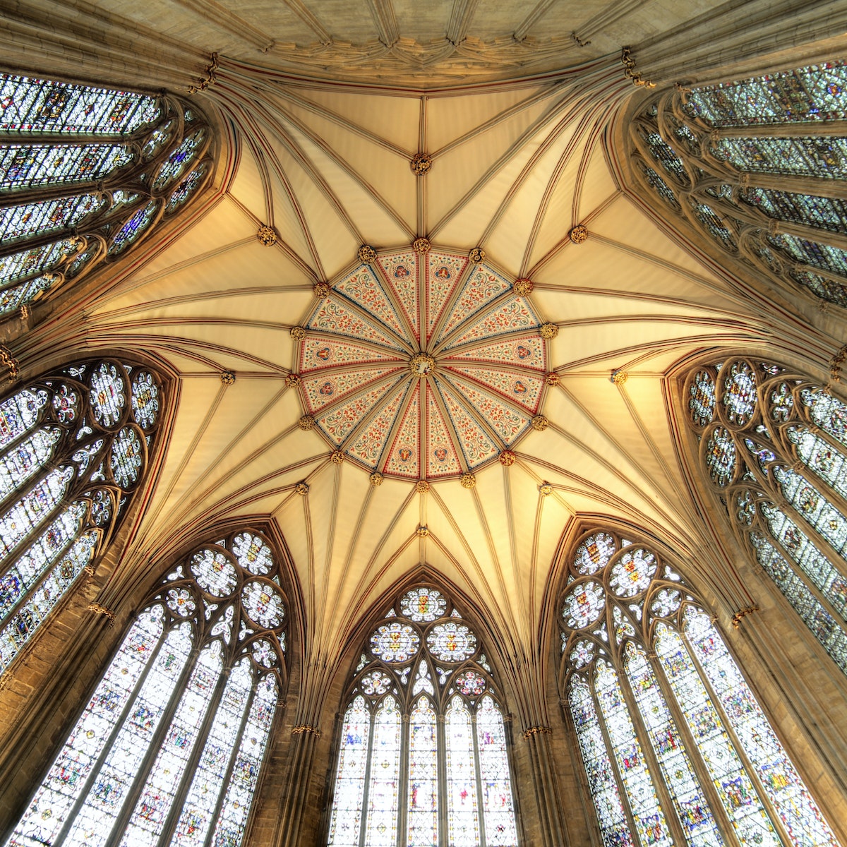 UK, England, North Yorkshire, York, York Minster, ceiling of chapter house