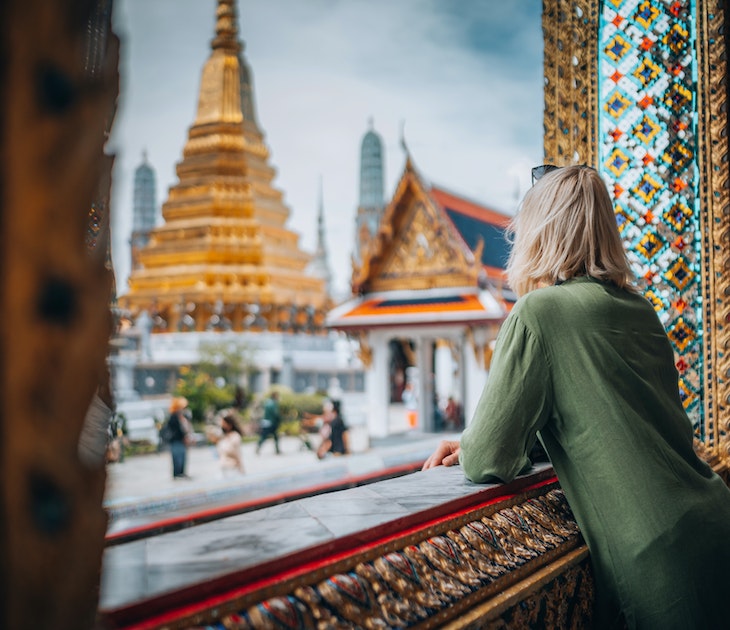 Young woman exploring Grand Palace and Wat Phra Kaew in Bangkok, Thailand
1449522453