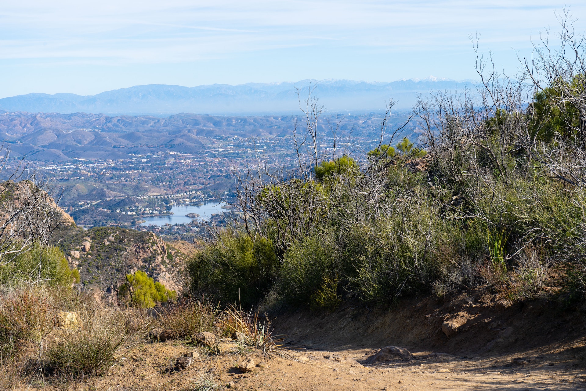 Views hiking to the peak of Sandstone Mountain, Santa Monica Mountains