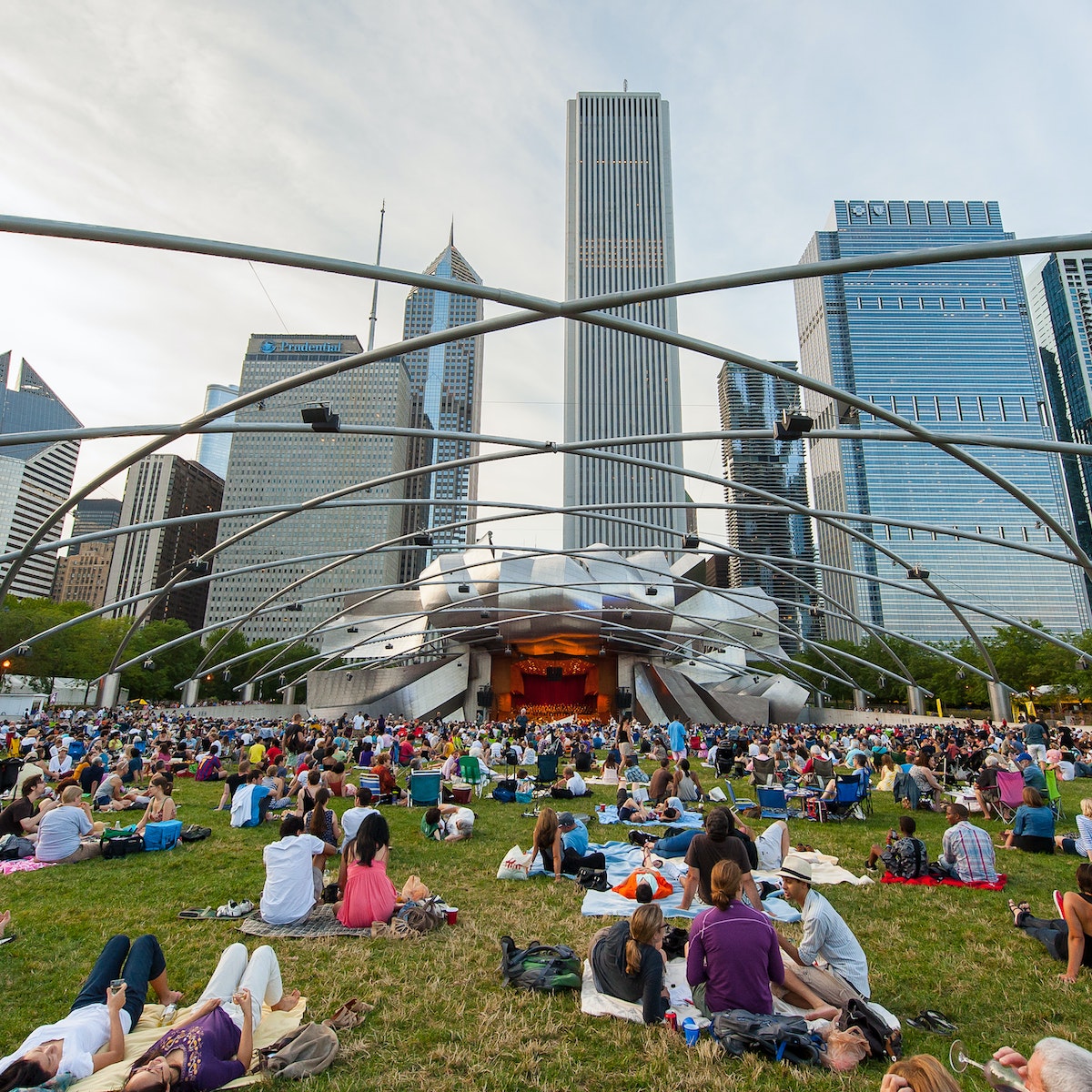 July 7, 2012: Crowd gathered at the Jay Pritzker Pavilion in Millennium Park.